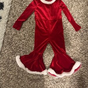 Red Velvet Bell Bottom Jumpsuit